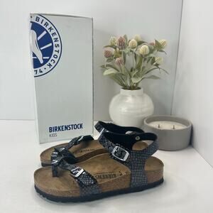 Birkenstock Taormina Sandal Magic Snake Black Silver Women 4/Kids 2 NWB Narrow